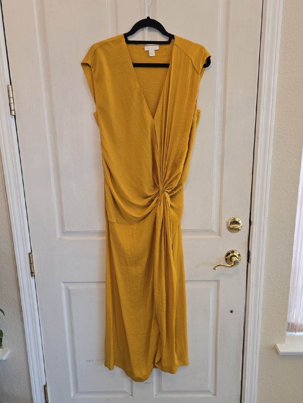intro. Mustard Twist-Knot Maxi Dress Size 38